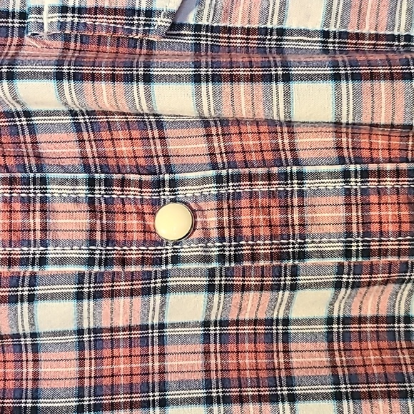 ROEBUCK & CO. MENS BIG AND TALL SHORT SLEEVE FRONT SNAP RED PLAID SHIRT SIZE XXL - Picture 5 of 8